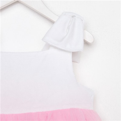 Платье нарядное для девочки KAFTAN, рост 110-116 см, белое, розовое