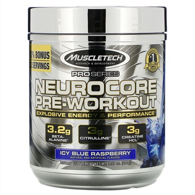 Muscletech, Pro Series, Neurocore Pre-Workout, замороженная голубая малина, 229 г (8,08 унции)