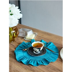 Набор салфеток «Этель», 36×36 см - 2 шт., бирюзовый, лён 48%, хлопок 52%, 206 г/м²