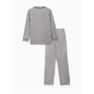 Пижама женская (рубашка, брюки) KAFTAN Sweat home, размер 40-42, серая