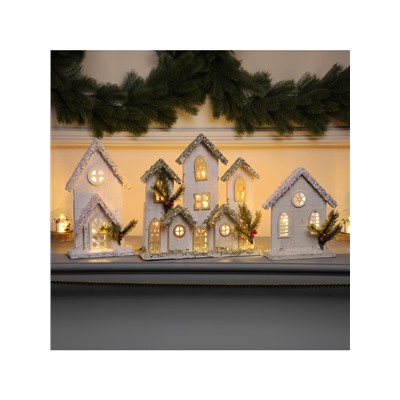 Фигура деревянная «Хижина», 28×29×7 см, 10 LED, батарейки AAx2 (не в комплекте), свечение теплое белое