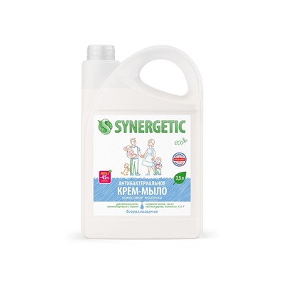 Крем-мыло Synergetic «Кокосовое молочко», антибактериальное, 3.5 л