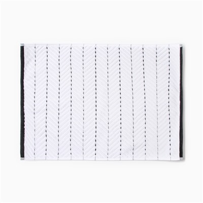 Коврик махровый «Этель» Lines, 50×70 см, хлопок 100%, белая