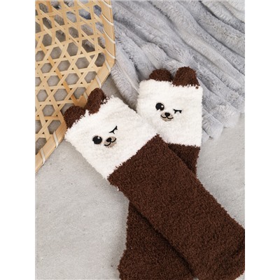 Носки женские флисовые р. 35-40 Лапки новогодний №9 / MNZ-16/9 /уп 12 /700654