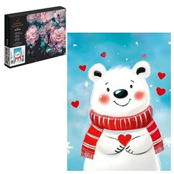 Картина по номерам 15х20 см "МИШКА В ШАРФИКЕ" живопись с красками и кистью 71241 Феникс