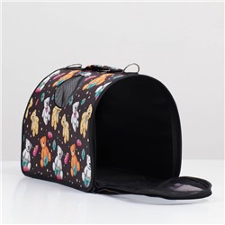 Сумка-переноска каркасная «Плюшевые медведи», размер S, 37×15×22 см