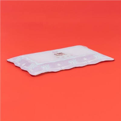 Блюдо Доляна «Новогодняя ель», 25×15 см, стекло, красное