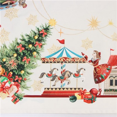 Скатерть новогодняя Этель «Щелкунчик» 150×220 см, с ВГМО, 100% хл, саржа 190 г/м²