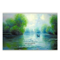 Альбом для рисования 40л. "Живописный пейзаж" скрепка. Бум. оф.110г/м2. Уп./гофр.