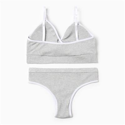 Комплект нижнего белья женский (топ, трусы) Collorista, серый, размер 44-46