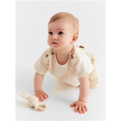 Футболка детская MINAKU, рост 86-92 см, молочная