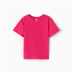 Футболка для девочки однотонная ATA kids, цвет фуксия, рост 152 см