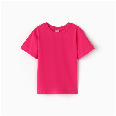 Футболка для девочки однотонная ATA kids, цвет фуксия, рост 152 см