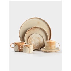 Блюдце Magistro Organic brown, d=14 см, универсальное, фарфор, бежевое