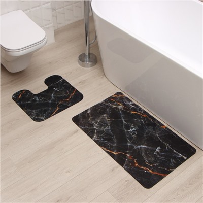 Коврики для ванной «Этель. Роскошь», 2 шт., 40×45 см, 48×78 см