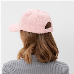 Бейсболка женская тёплая MINAKU барашек, размер 56-58, розовая