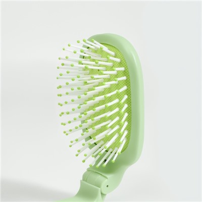 Расчёска массажная, складная, 10×6 см, зелёная