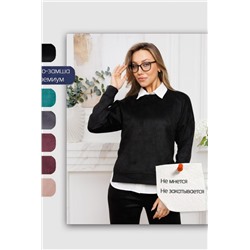 Костюм замшевый брючный 43043 (Черный)