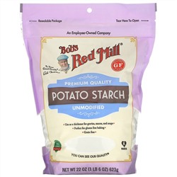 Bob's Red Mill, Картофельный крахмал, немодифицированный, без глютена, 623 г (22 унций)