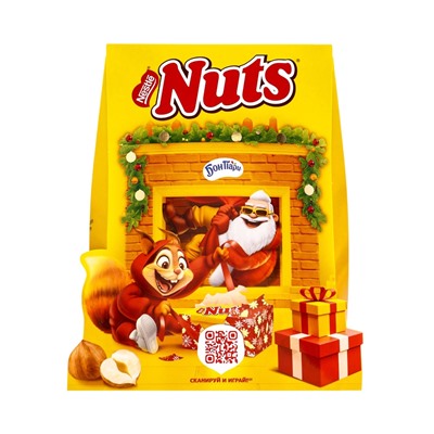 Сладкий новогодний подарок NUTS «Камин», детский, 301 г
