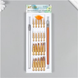 Инструмент для творчества набор 22 предмета (2 держателя + 20 насадок), 2×12.5×29.5 см