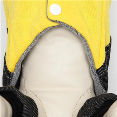 Комбинезон «Мишка», размер L, ДС 35 см, ОШ 35 см, ОГ 45 см, жёлтый, чёрный