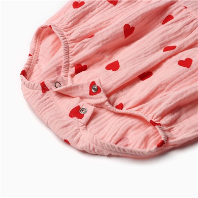 Комплект (боди и повязка) Крошка Я "Муслин", р. 74-80, цвет розовый