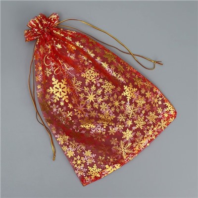 Мешочек подарочный органза «Новогодние желания», 20×30 см ± 1.5 см