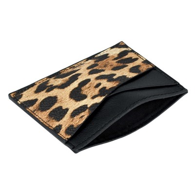 Чехол для пластиковых карт 105х70 мм 70777 "ЛЕОПАРД ТЁМНО-КОРИЧНЕВЫЙ" 1 отд.,2 кармана Феникс