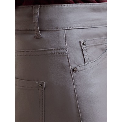 Брюки-трубы из эластичного хлопка с эффектом кожи