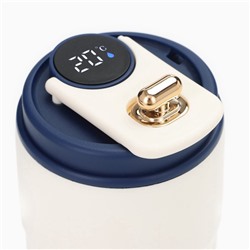 УЦЕНКА Термокружка, 450 мл, Coffee «Мастер К», сохраняет тепло до 6 ч, термометр, синяя