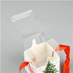 Коробка подарочная новогодняя складная «С Новым годом», 7×12×7 см