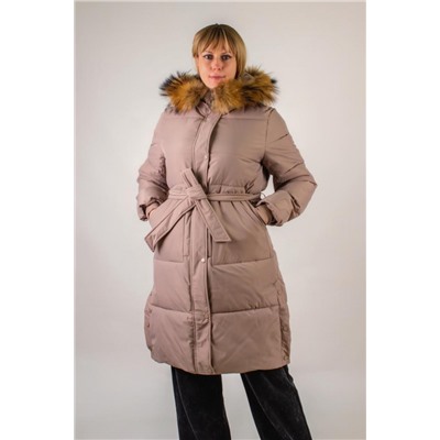 Зимняя парка, натуральный мех арт.623 (Коричневый)