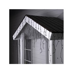 Гирлянда «Бахрома» 3×0.6 м, IP44, УМС, тёмная нить, 160 LED, свечение бело-синее, мигание, 220 В