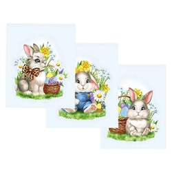 Полотенце 50*60 см. "Зайчата" вафля хлопок 100%