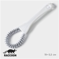 Щётка для чистки посуды и решёток-гриль Raccoon, круг, 19×5.5×2 см, белая