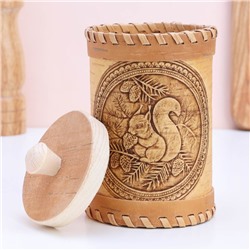 Туес «Белки», 8×8×14 см, береста