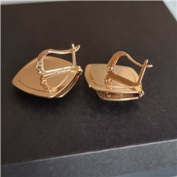 Серьги ювелирная бижутерия коллекция "Дубай" покрытие: позолота, вставка: прозрачный переливающийся камень, 5808, арт.216.334