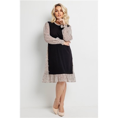 Платье женское  6165/08/Черный, бежевый