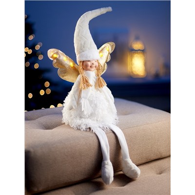 Фигура текстиль «Кукла в белом» 70 см, 6 LED, от батареек AG10×3, свечение тёплое белое