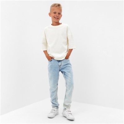 Футболка детская однотонная MINAKU: Basic line, бежевая, рост 98 см