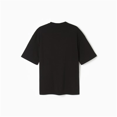 Футболка мужская MINAKU OVERSIZE FIT, размер 46, чёрная