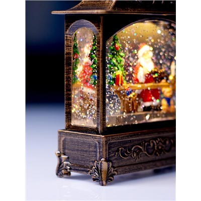 Фигура светодиодная «Дед Мороз» 5.5×14×19.5 см, от батареек 3хААА, музыка, USB, свечение тёплое белое