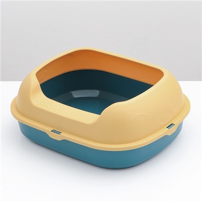 Туалет с бортом 46×38×18 см, голубой