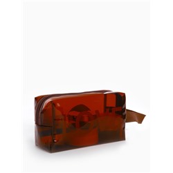 Косметичка на молнии для бассейна, с ручкой, с принтом Love, прозрачный/коричневый