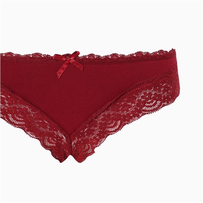 Набор женских трусов слипы (3 шт.), цвет серый/синий/бордовый, размер М (42-44)