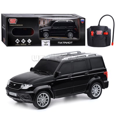 Машина р/у UAZ Патриот 19 см, (свет, черн) в коробке