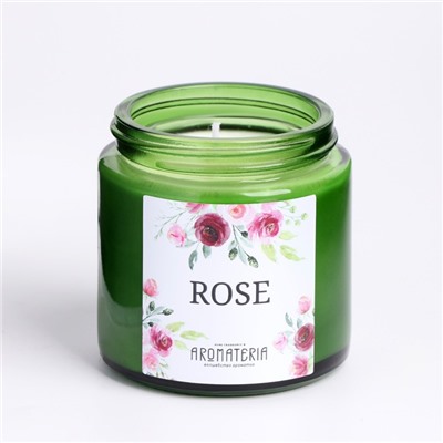 Ароматическая свеча в банке Spring Flowers. Rose, из соевого воска, 25 ч, 120 мл, роза