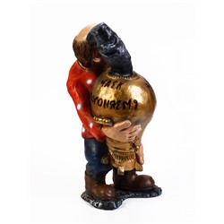 Садовая фигура из полистоуна «Дед с самоваром», 56×34×32 см