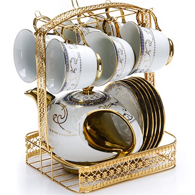 26669 Чай/сервиз 15пр 950мл+220мл мет/подст LR(х6)